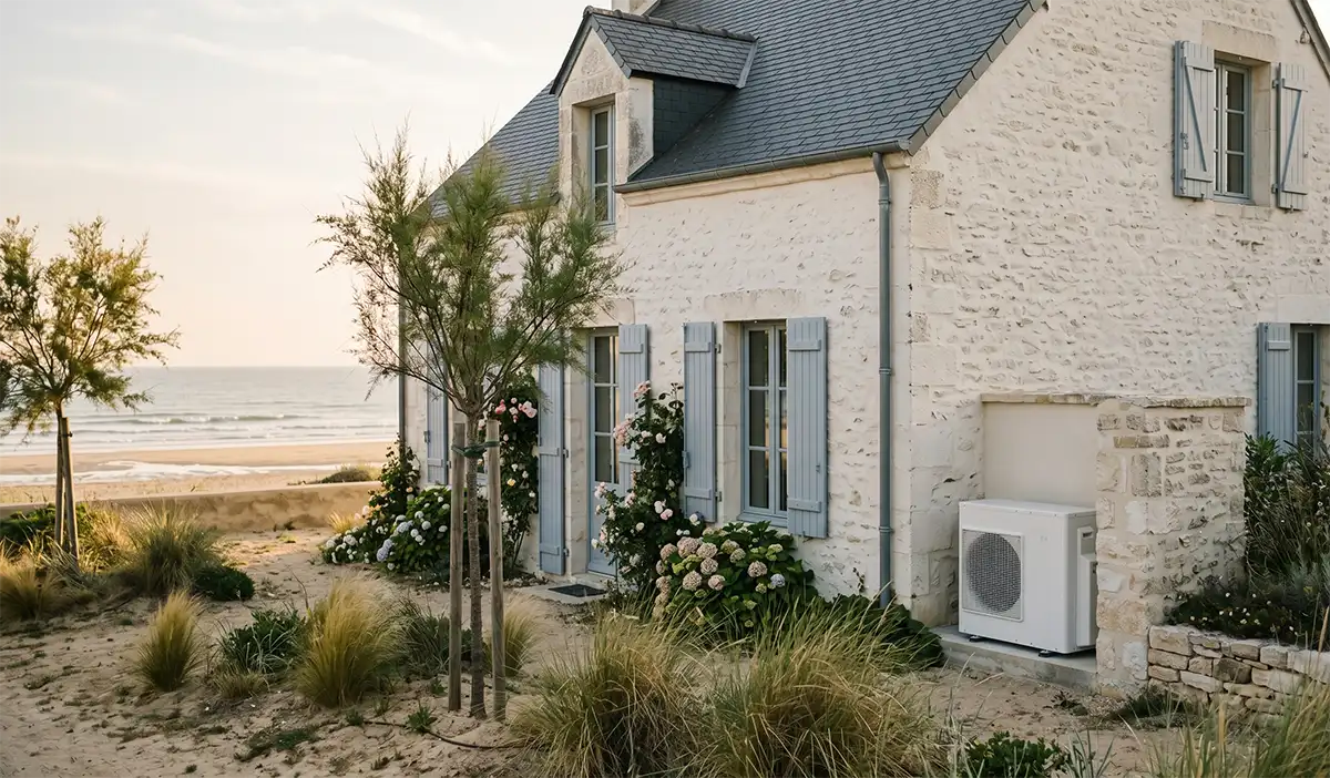 Installation de pompe à chaleur en bord de mer par AG Clim 17 sur le littoral charentais